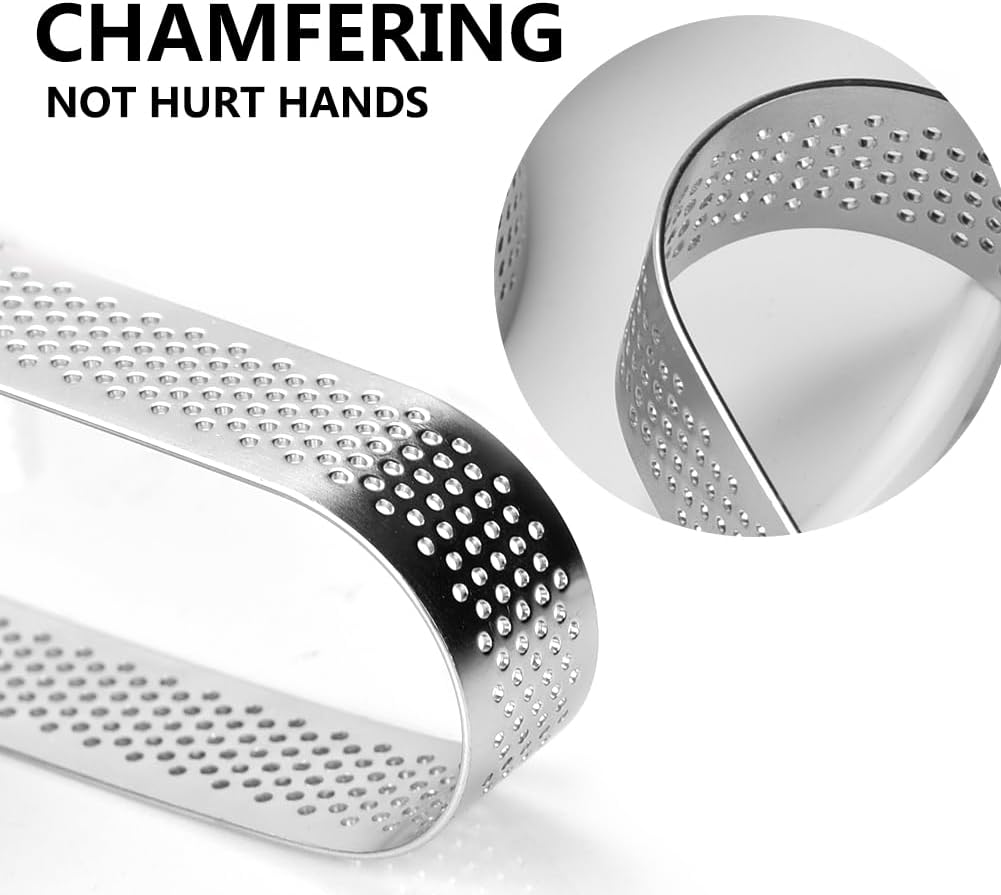 Guowall Stainless Steel Cake Ring, Multi Shaped Fruit Tarte Crust, Square Rectangle Round Oval Shape Pastry Food Ring Nonstick DIY Baking Tools - 8pcs