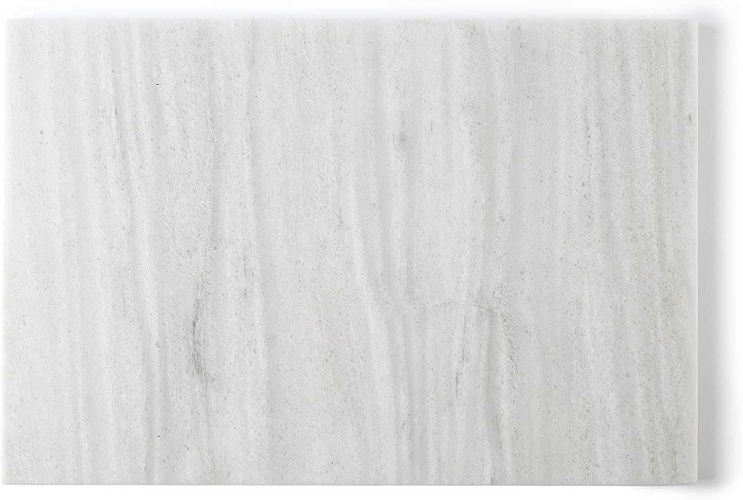 Koville Natural Marble Cutting Board for Kitchen Countertop, 12" x 8" Pastry Bread Macaron Display Board, Real Stone Slab Marble Cheese Boards, Bathroom Perfume Tray Candle Plate(Nestos White)