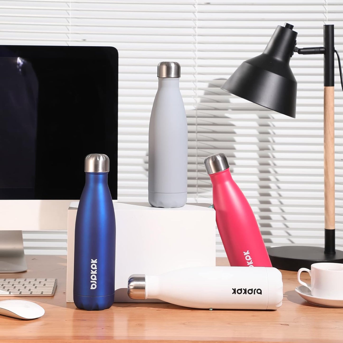 BJPKPK 17oz Insulated Stainless Steel Water Bottles,Sports Water Bottles Keep Cold for 24 Hours and Hot for 12 Hours,BPA Free for Travel,Purple cap