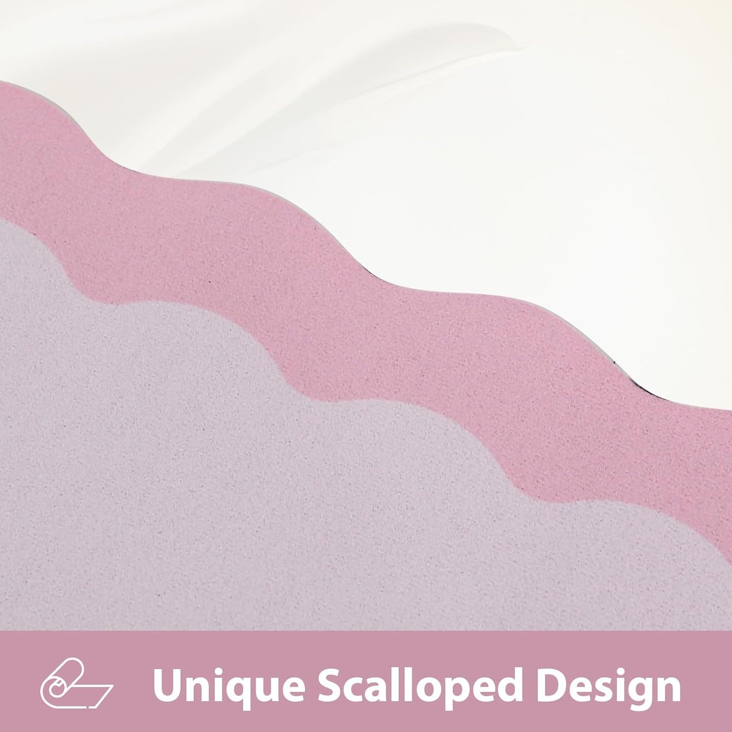 Scalloped Coffee Bar Mat for Countertop, Cute Dish Drying Mats for Kitchen Counter, Diatomite Absorbent Mat for Coffee Station, Kitchen Aesthetic Decor (16"x24", Pink)