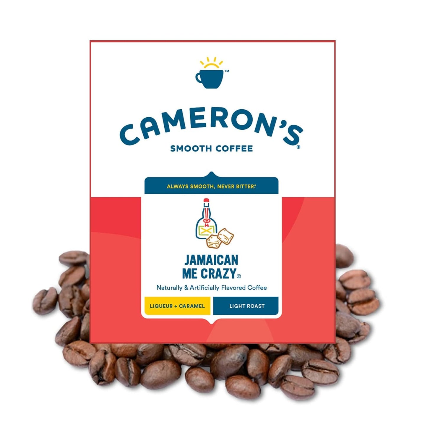 Cameron's Coffee Roasted Whole Bean Coffee, Flavored, Jamaican Me Crazy, 4 Pound