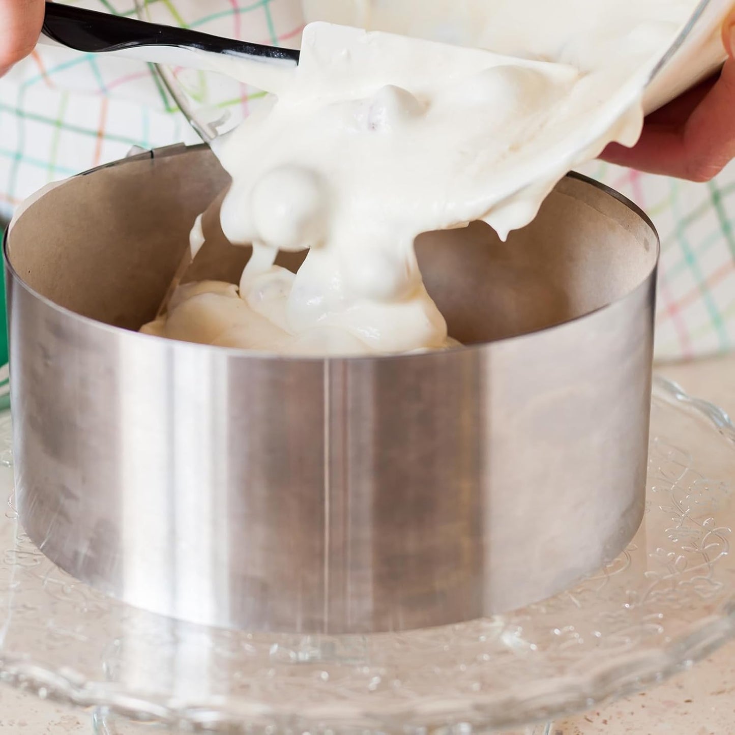 HARFINGTON Round Cake Ring 3.15 x 1 Inch Seamless Stainless Steel Pastry Mousse Dessert Ring Mirror Coating for Baking Cooking English Muffins Crumpet Making Tool