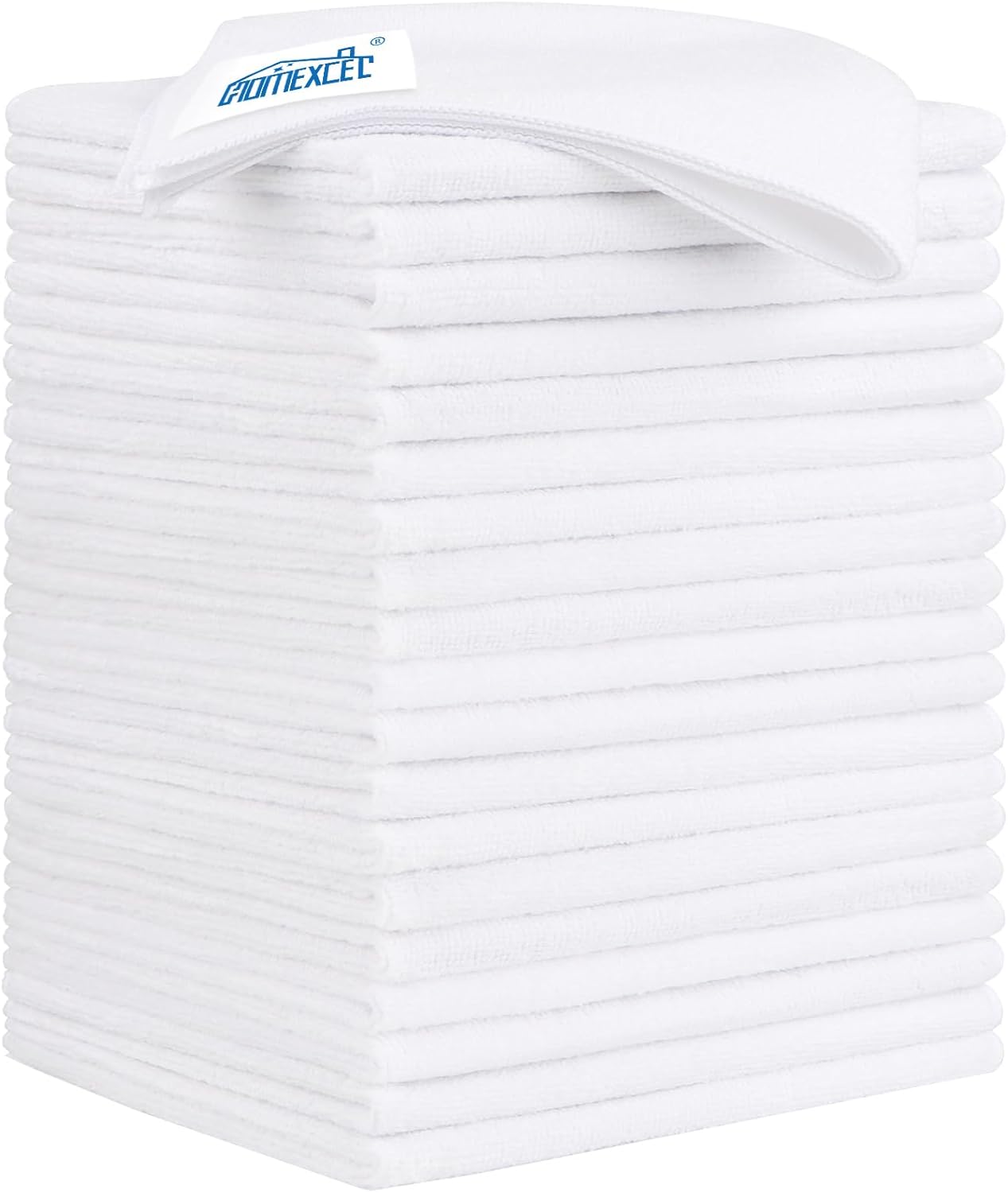 HOMEXCEL Microfiber Cleaning Cloth 20 Pack 11.5 x 11.5 inch Microfiber Towels for Cars Ultra Absorbent Car Washing Cloth Lint Free Streak Free Cleaning Rags for Car, Kitchen Window White