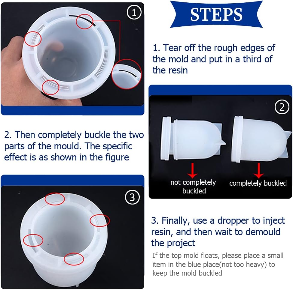 Cloche Bell Jar Display Dome Resin Mold with Base Dice Cup Silicone Mould Set Creative Jewelry Collectibles Showcase Holder Display Jar Resin Crafts for Epoxy Casting Home Decor Party Supplies