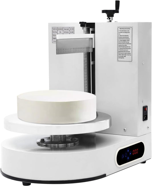 Cake Decorating Coating Machine Cream Spreading Automatic Frosting Turntable with Graduated Scraper for 4-12inch Cakes, 30-200RPM Rotating Speed