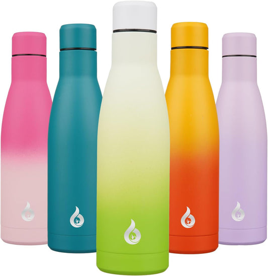 BJPKPK Insulated Water Bottle 17oz Stainless Steel Water Bottles Dishwasher Safe Reusable Metal Thermos Keep Cold and Hot,Elegant Green