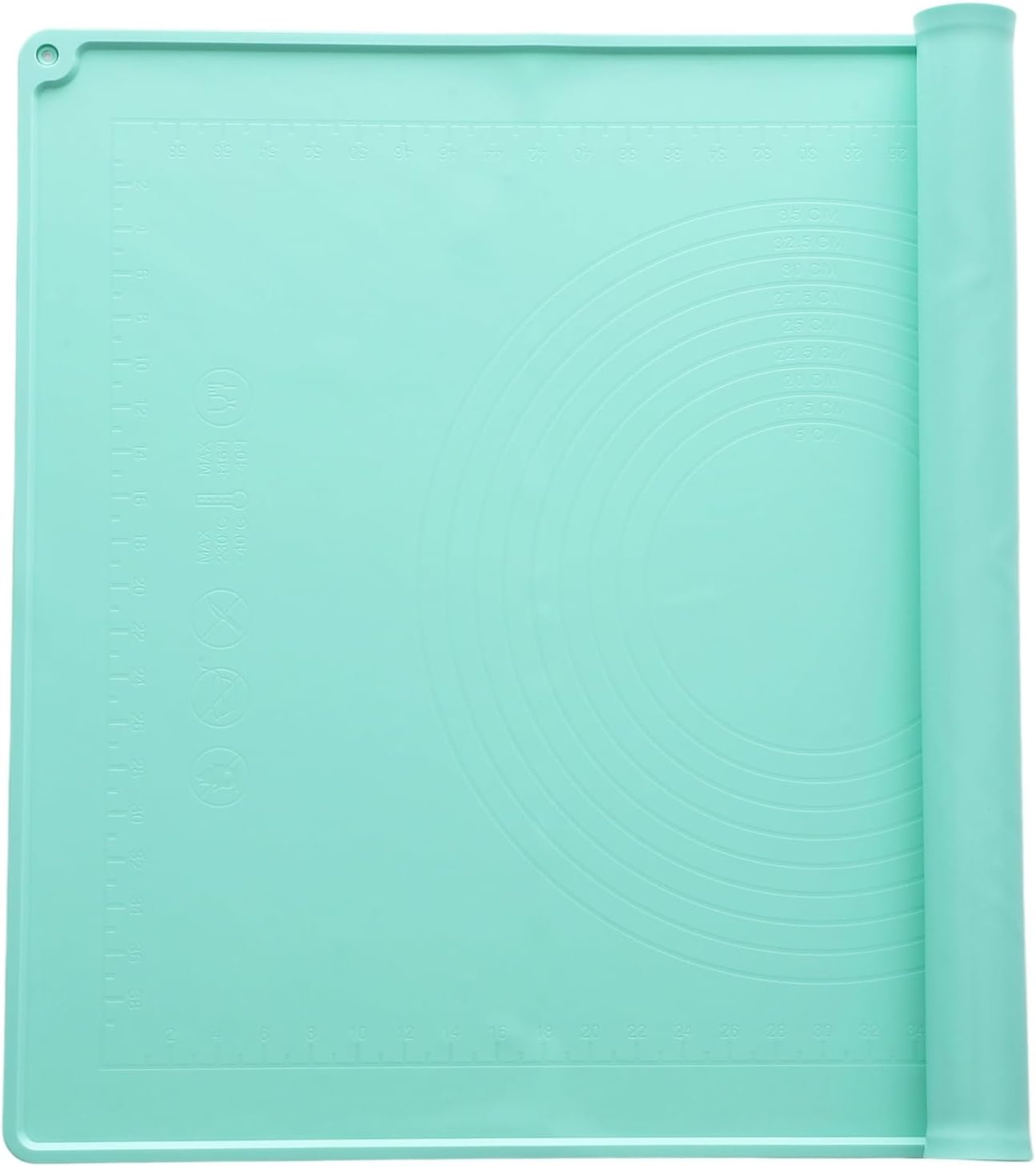 uxcell Silicone Pastry Mat, 27.5" x 19.7" Silicone Baking Mat with Measurements, Non-Stick Dough Rolling Mat for Making Pastry Cookies Bread Pizza Green