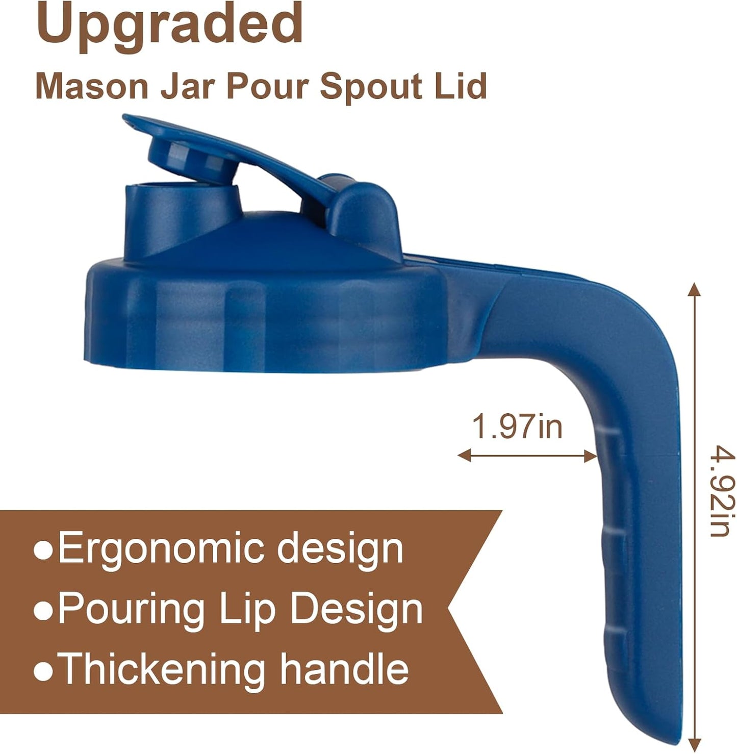 Cold Brew Coffee Maker Pitcher,32 Oz Glass Mason Jar Pitcher with V-shaped Pour Spout Handle Lid,Stainless Steel Filter for Iced Coffee,Iced tea,Breast Milk,Fruit Drinks,lemonade-Blue