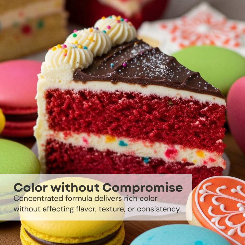 Chefmaster Bright Red Liqua-Gel® Food Coloring | Vibrant Color | Professional-Grade Dye for Icing, Frosting, Fondant | Baking & Decorating | Fade-Resistant | Easy-to-Use | Made in USA | 2.3 oz