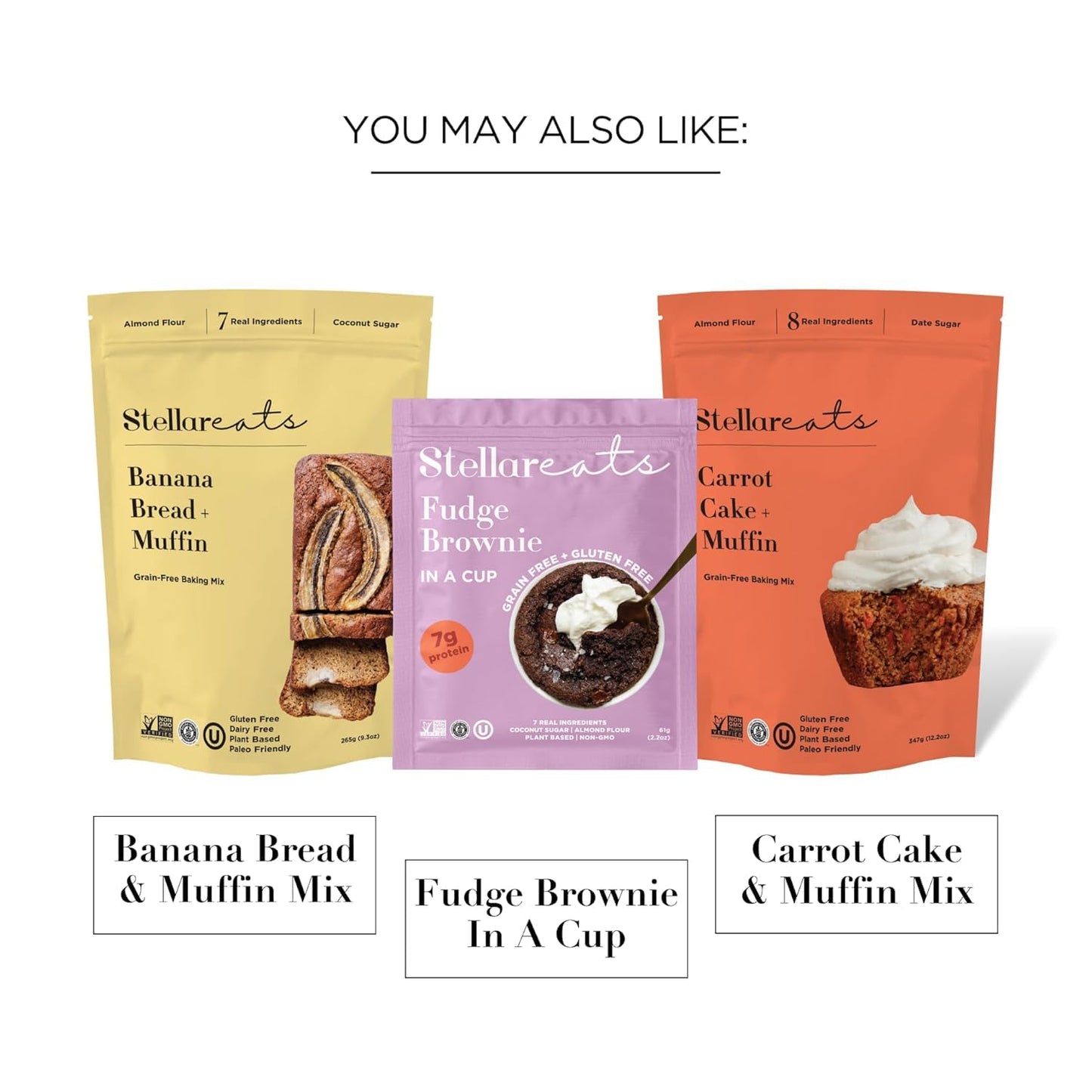 Stellar Eats Grain‑Free Fudge Brownie Baking Mix | Gluten‑Free, Dairy‑Free, Plant‑Based, Paleo‑Friendly, Naturally Sweetened with Coconut Sugar | Almond Flour-Based | 10.4 oz | 2 Pack