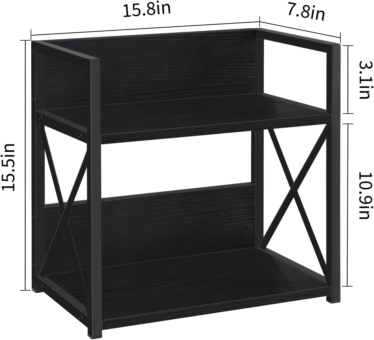 YINMIT Countertop Shelf Organizer,Coffee Bar Accessories,Spice Rack,Coffee Counter Shelf,2 Tier Coffee Organizer Station for Mugs,Cups,Cream,Syrup(Black, Large)