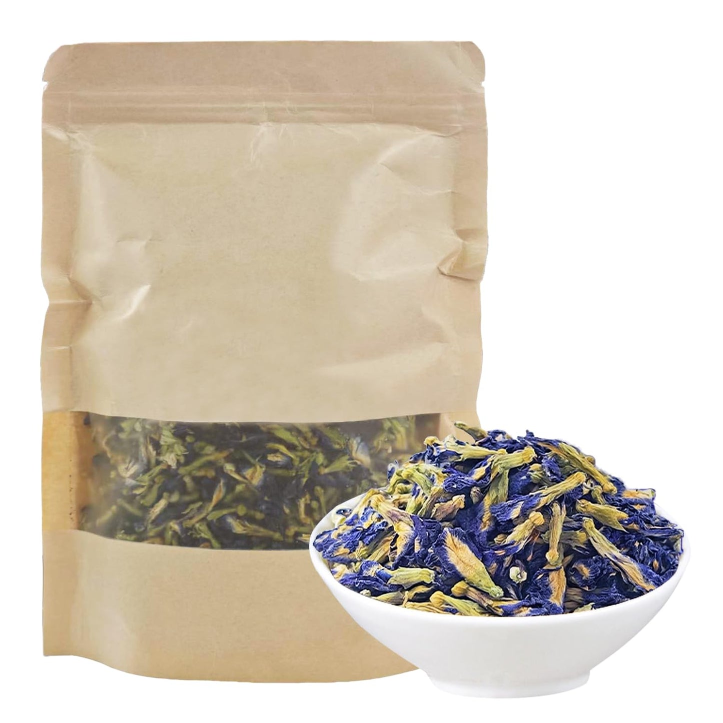JTEDZI Butterfly Pea Flower Tea - 3.5 Oz/100g - Dried Butterfly Pea Flowers with 1 Ingredients - Pure Natural & No Additives Blue Tea