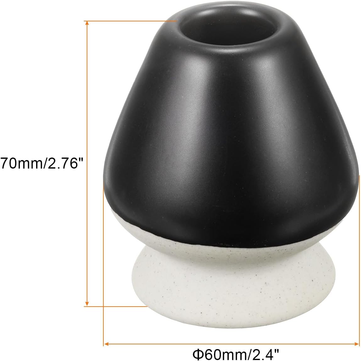 HARFINGTON Ceramic Chasen Stand 70mm Matcha Whisk Holder Teas Set Whisks Stand Traditional Matcha Tea Chasen Holder Tea Set Accessories for Tea Tasting, Beige/Black