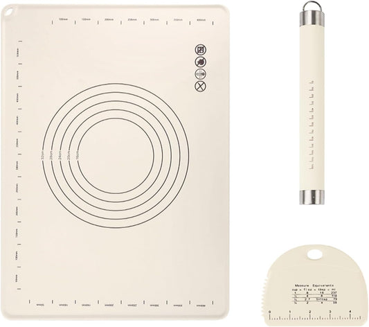 28" X 20" Dough Mat for Counter, Pastry Mats for Rolling Dough, Silicone Baking Mat with Measurements, Non Stick Silicone Pastry Mat, Kneading Counter Mat for Pastry, Bread, Cookies, Pizza