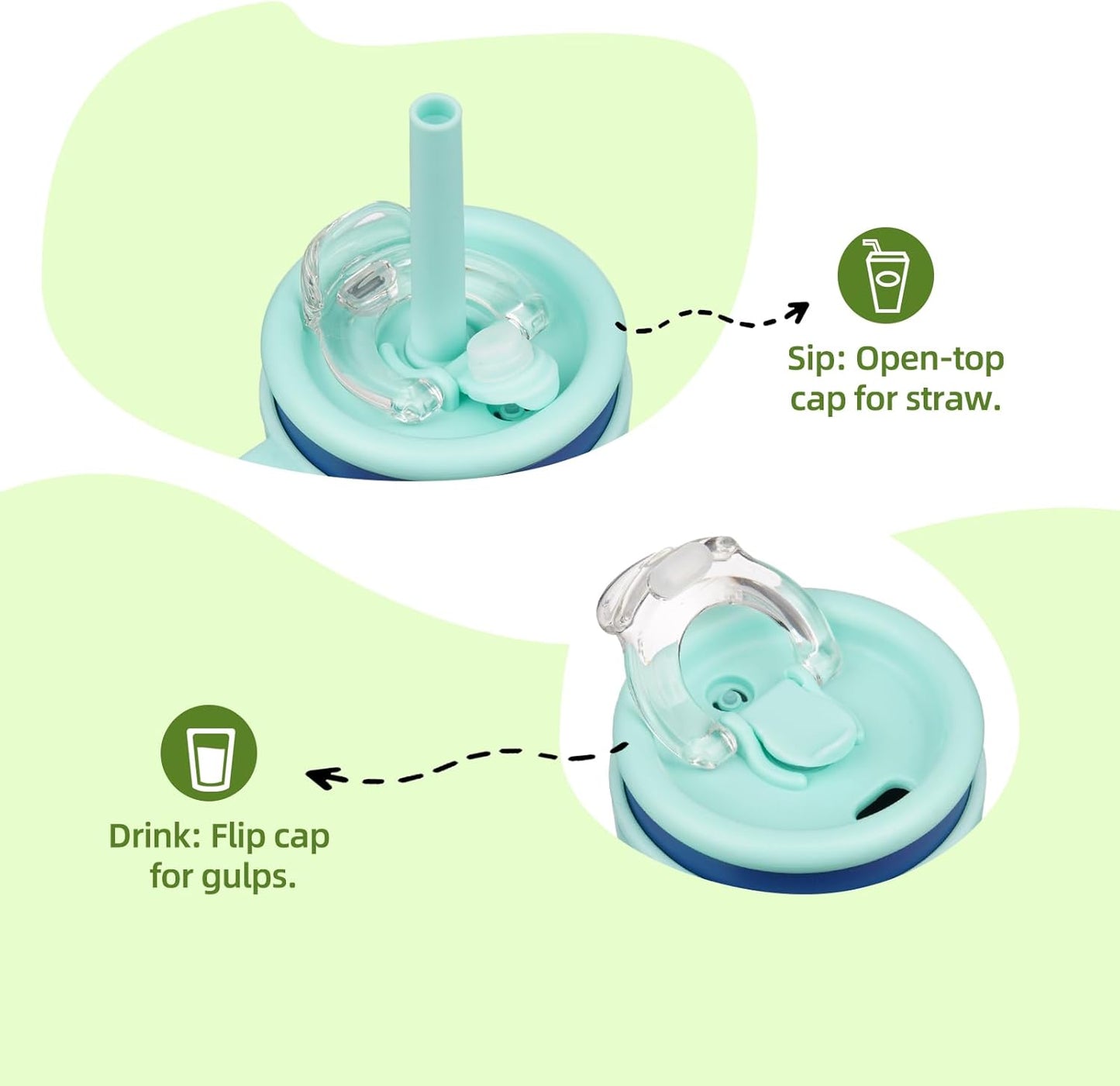 14 oz Tumbler with Side Handle, Insulated Water Bottle with Straw and 2 in 1 Lid, Stainless Steel Cup Travel Coffee Mug for Sports Office Gym,Dark Blue