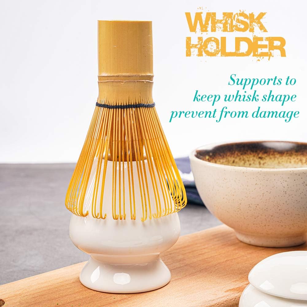 Bamboo Matcha Whisk and Bowl Set - Authentic Matcha Kit for Traditional Tea, 9 Pcs