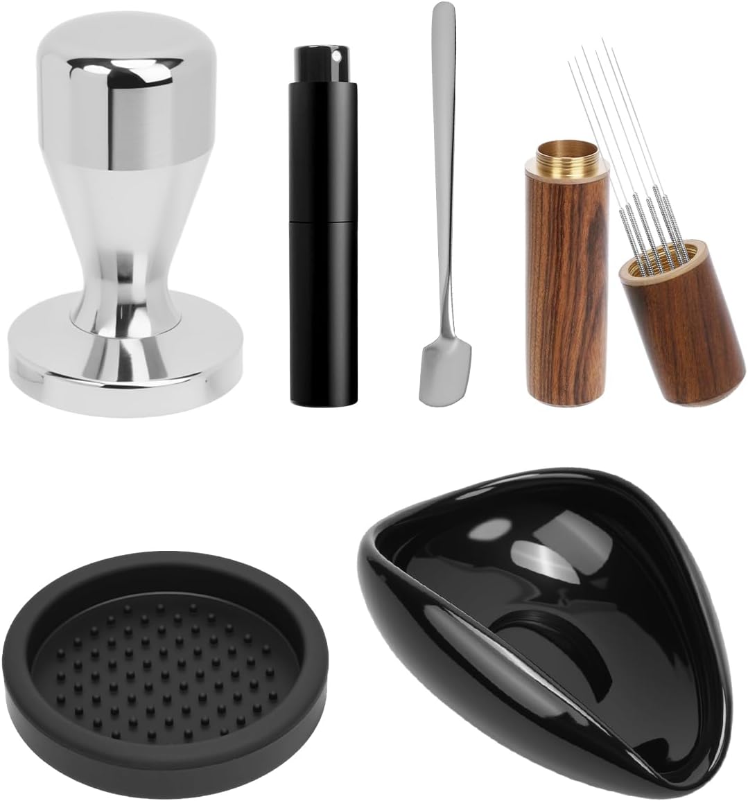6pcs Espresso Accessories Kit, Barista Kit Espresso Tools Stainless Steel Machine Accessories Coffee Tamper Set for Kitchen, Home Coffee