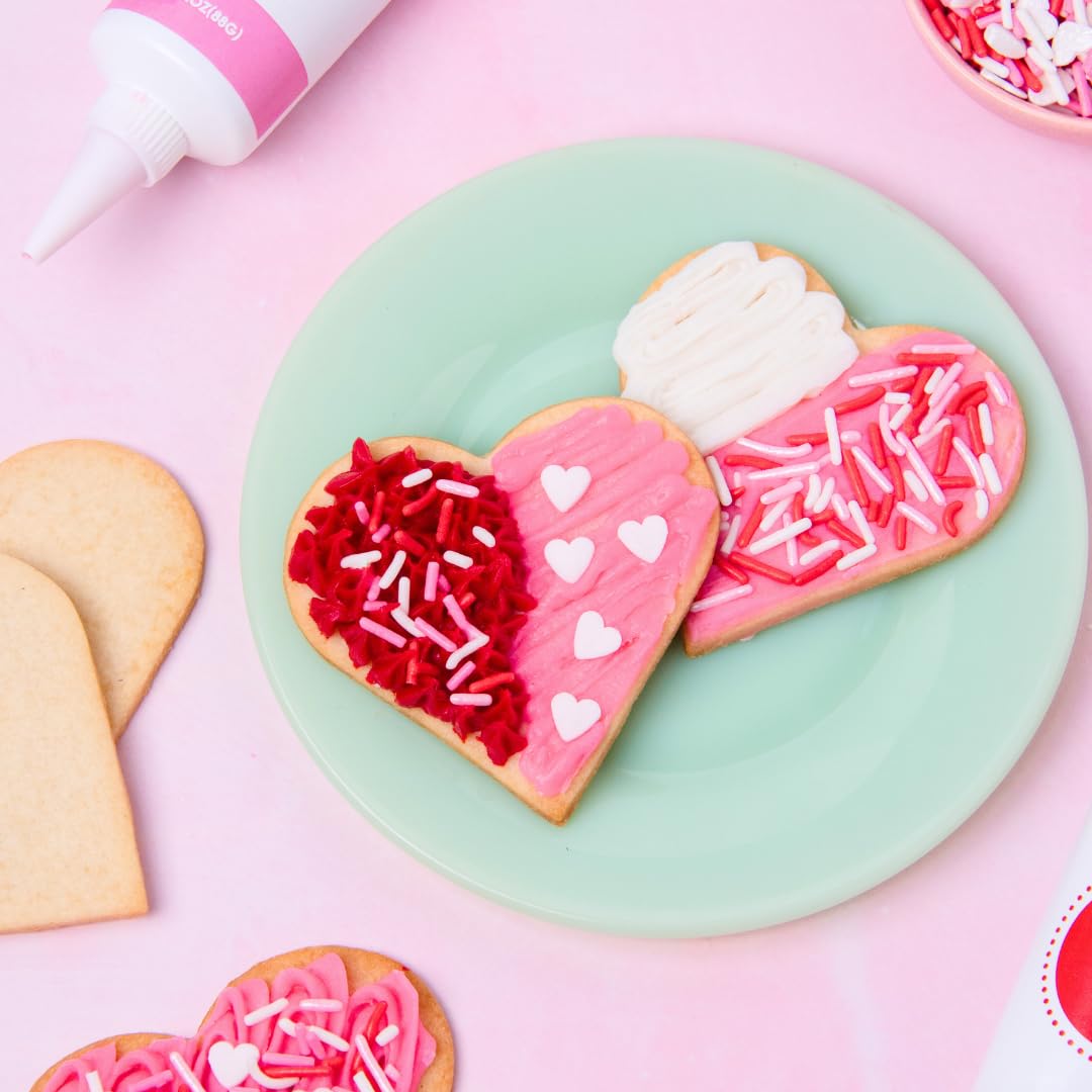 Sweets Indeed Frosting Kit plus Sprinkles Frosting Tubes nozzles 11.71 ounces Perfect for baking and cookie decoarting (Sweetheart)