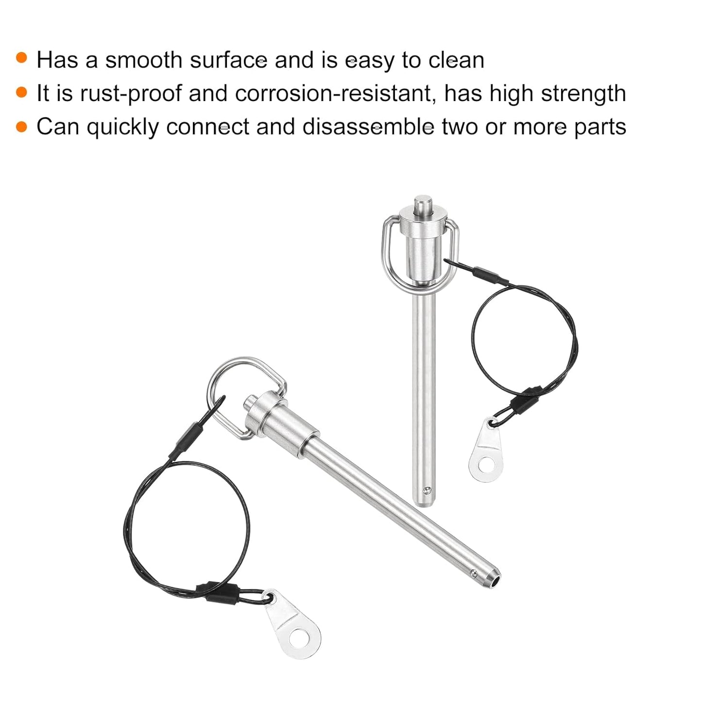 UXCELL 1 Pcs Quick Release Pin, 5/16" x 3" (Dia. x L), Silver, 304 Stainless Steel