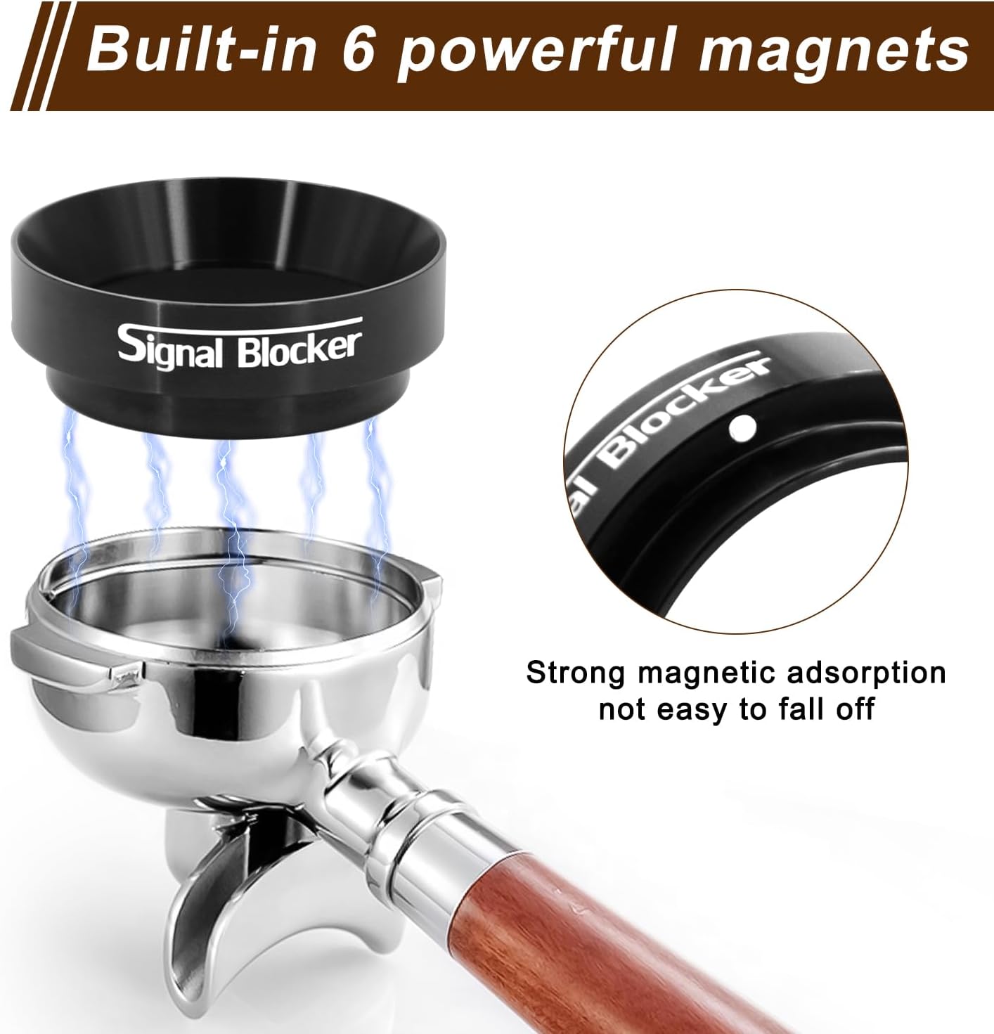 58mm Espresso Dosing Funnel & 58.5mm Puck Screen for Gaggia: Magnetic Coffee Dosing Ring Aluminium Metal - Reusable 1.7mm Thickness 150μm Puck Screen 316 Stainless Steel | Fits All 58mm Portafilters