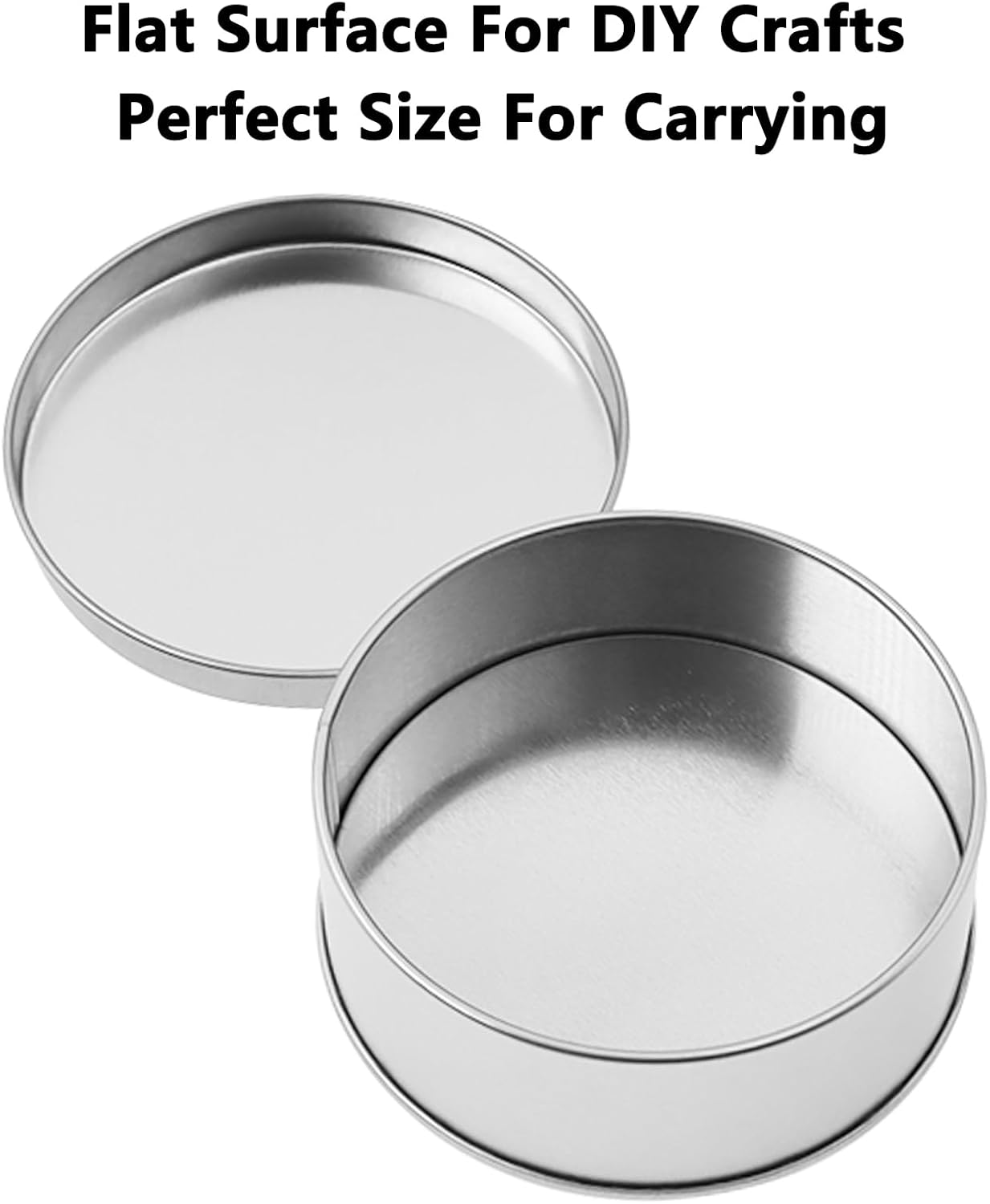 Metal Empty Boxes, Tin Boxes with Lid,Small Silver Tin Boxes,Stackable Organizer Containers,8PCS Storage Tin for Home Outdoor Active Storage Containers