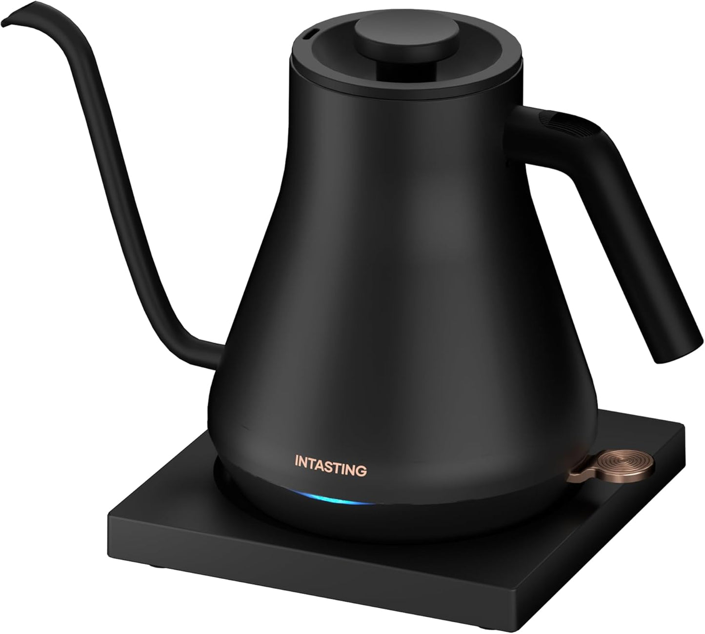 Electric Kettle, INTASTING Professional Gooseneck Kettles, 0.9L/30oz, 0.65mm Ultra-Fine Spout, Precise Water Flow Control, 304 Stainless Steel Inner, Auto Shut-Off, Boil Dry Protection, Matte Black