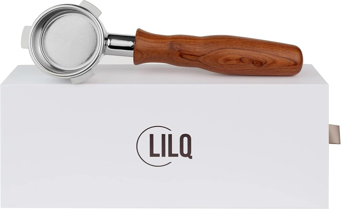 LILQ 54mm Spouted Portafilter Compatible with Breville Barista Express, Barista Pro, Bambino, and More – 18-20g basket included (Rosewood, 54mm Double Spouts)