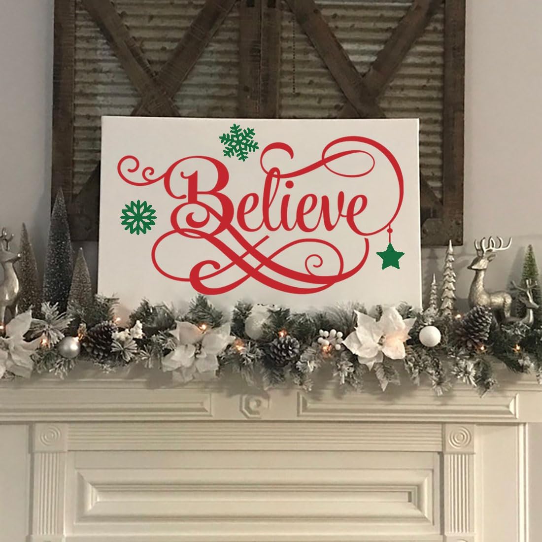 Christmas Stencils for Painting 12x8” Large Christmas Stencil Cardinal Believe Snowman Xmas Holiday Drawing Templates for Wood Shirts Door Mat Porch Hanger Decor(XMS Stencil 14-9p/12x8in)