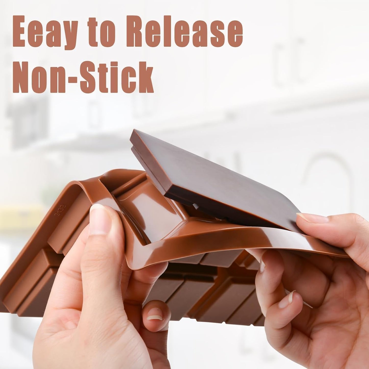 Chocolate Bar Mold, Deep Silicone Bar Mold for Stuffed Chocolate Bar, Wax Melt, Candy Bar Mold 1 Pack (5 Snap)