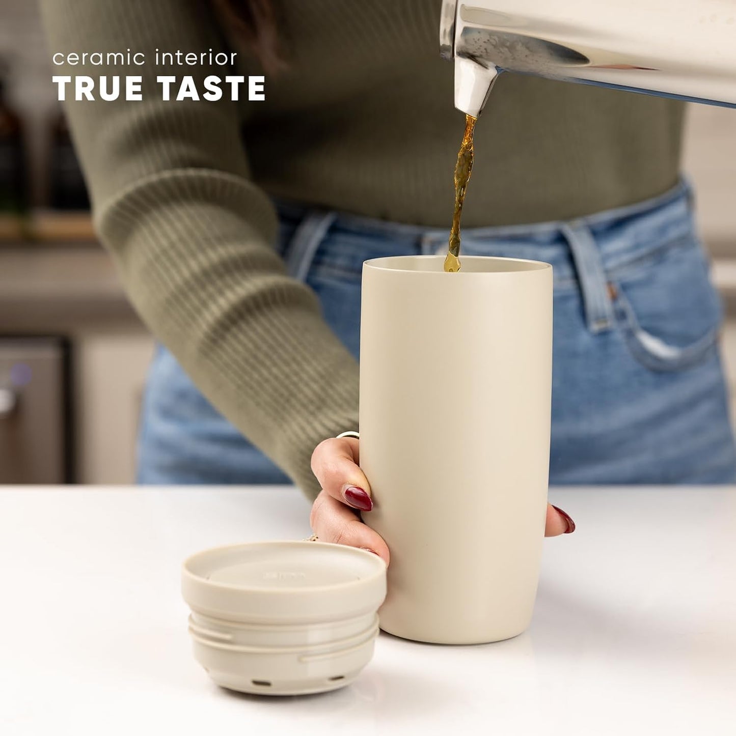 Simple Modern Voyager Signature | 16oz Travel Coffee Mug Tumbler with 360° Lid | Gifts for Women Men | Ceramic-Lined Insulated Stainless Steel Cold Brew Iced Coffee Cup | Ice Melt