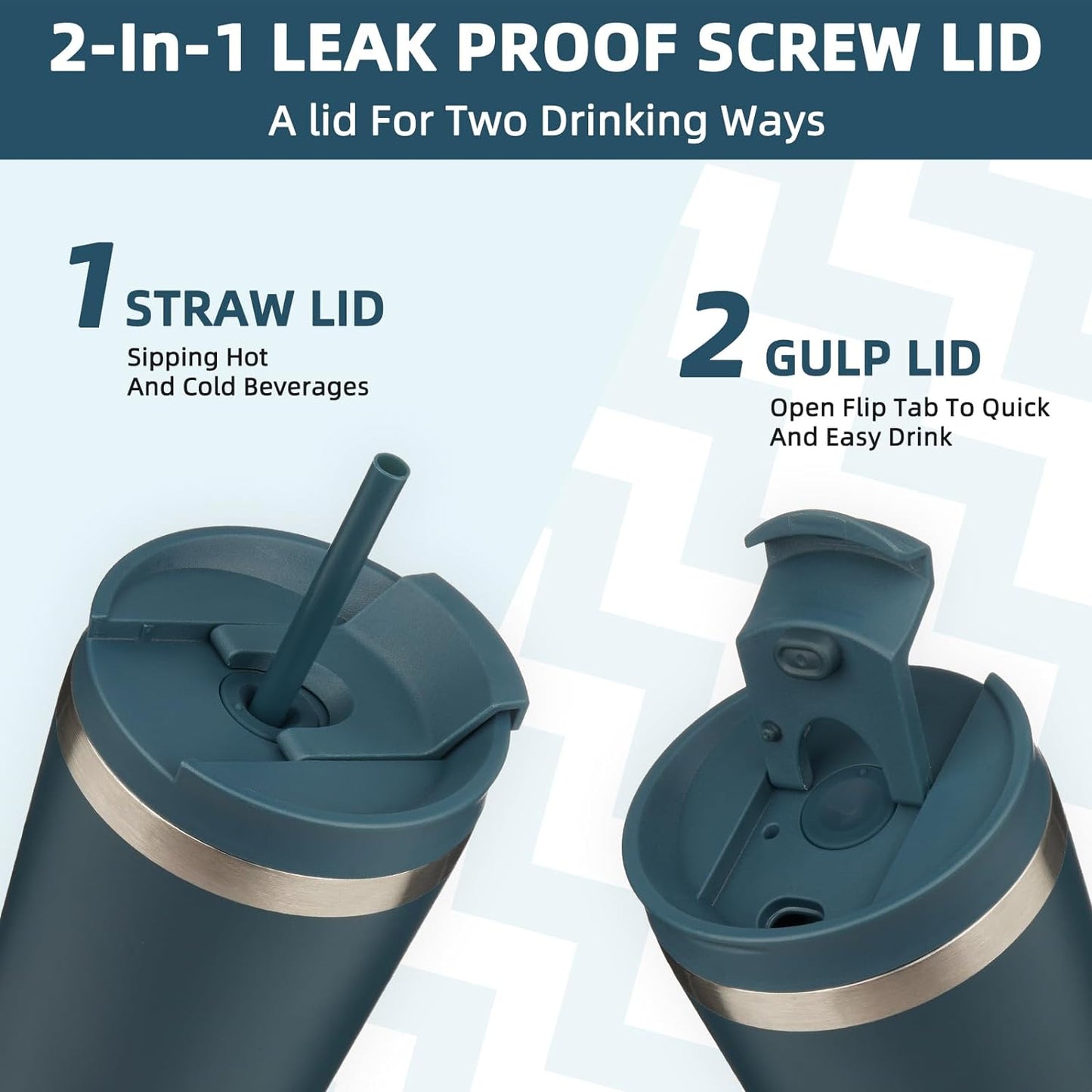 BJPKPK 26oz Stainless Steel Insulated Tumbler With lid And Straw Travel Coffee Thermal Tumblers Cup For Women And Men,Navy Blue