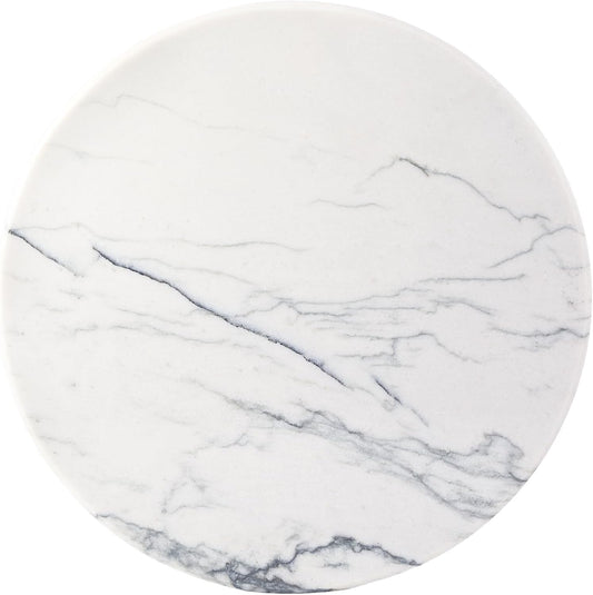 Koville White Marble Cutting Board Cheese Boards for Kitchen Countertop, Large Round Marble Charcuterie Board Pastry Boards for Kitchen Decor, Stone Tray Stone Slab for Home Decor