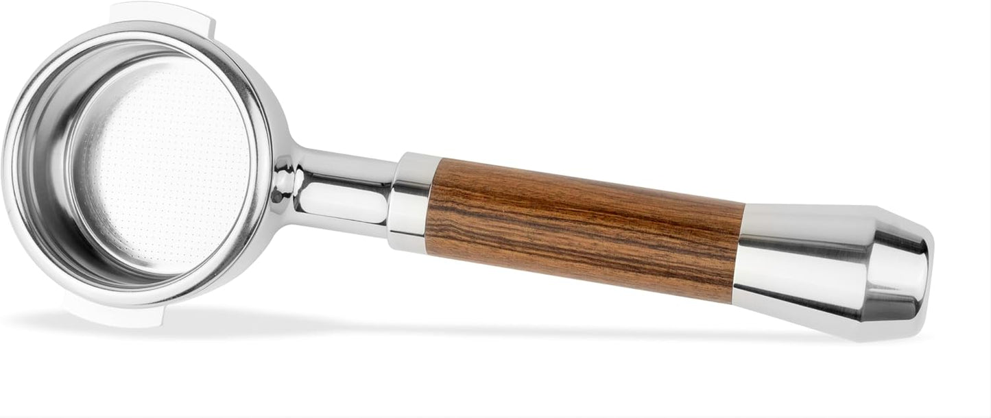 LILQ 58mm Bottomless Naked 2 Ears Portafilter Compatible with E61 Grouphead Machines– Includes 18–20g Basket (Barcino Fusion, 58mm For E61)