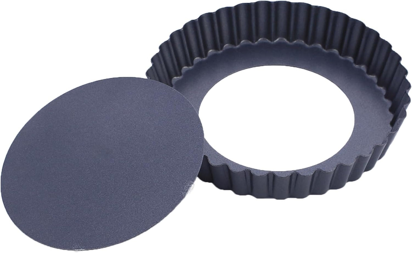 7 Inch Tart Pan Fluted Fruit Pie Pans with Removable Base Nonstick Coating Tarts Molds for Baking Supply For Pizza Tartlet Cake Quiche