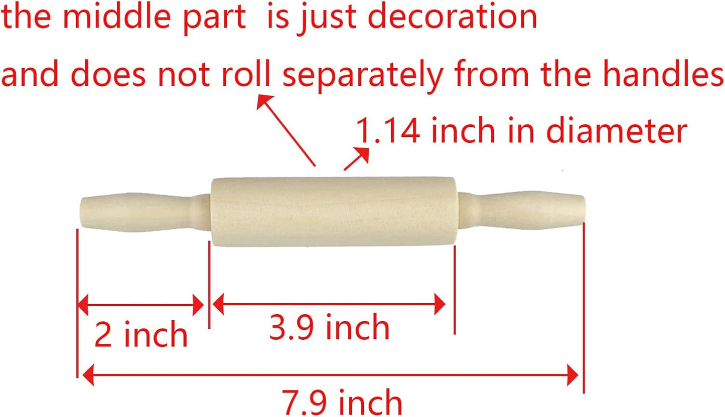 14 Pack Wood Small Rolling Pin for Kids, 7.9 Inch Kids Rolling Pin for Home Kitchen (14)