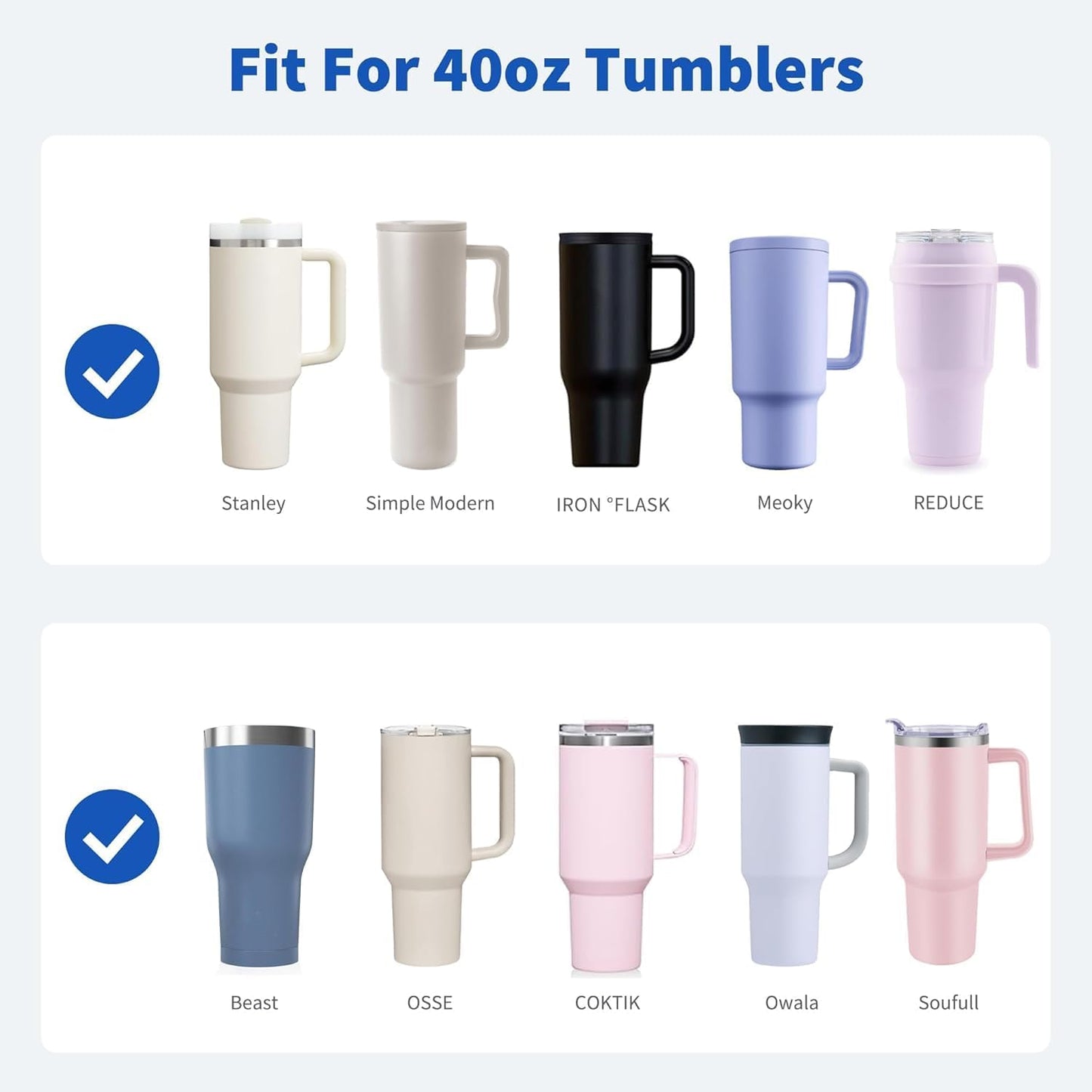 Metal Straw Replacement for Stanley Quencher 40oz Tumbler, 12.2 Inch Long Reusable Metal Drinking Straws for Simple Modern, Meoky Tumbler 40 oz Tumbler Cup,1 Portable Bag