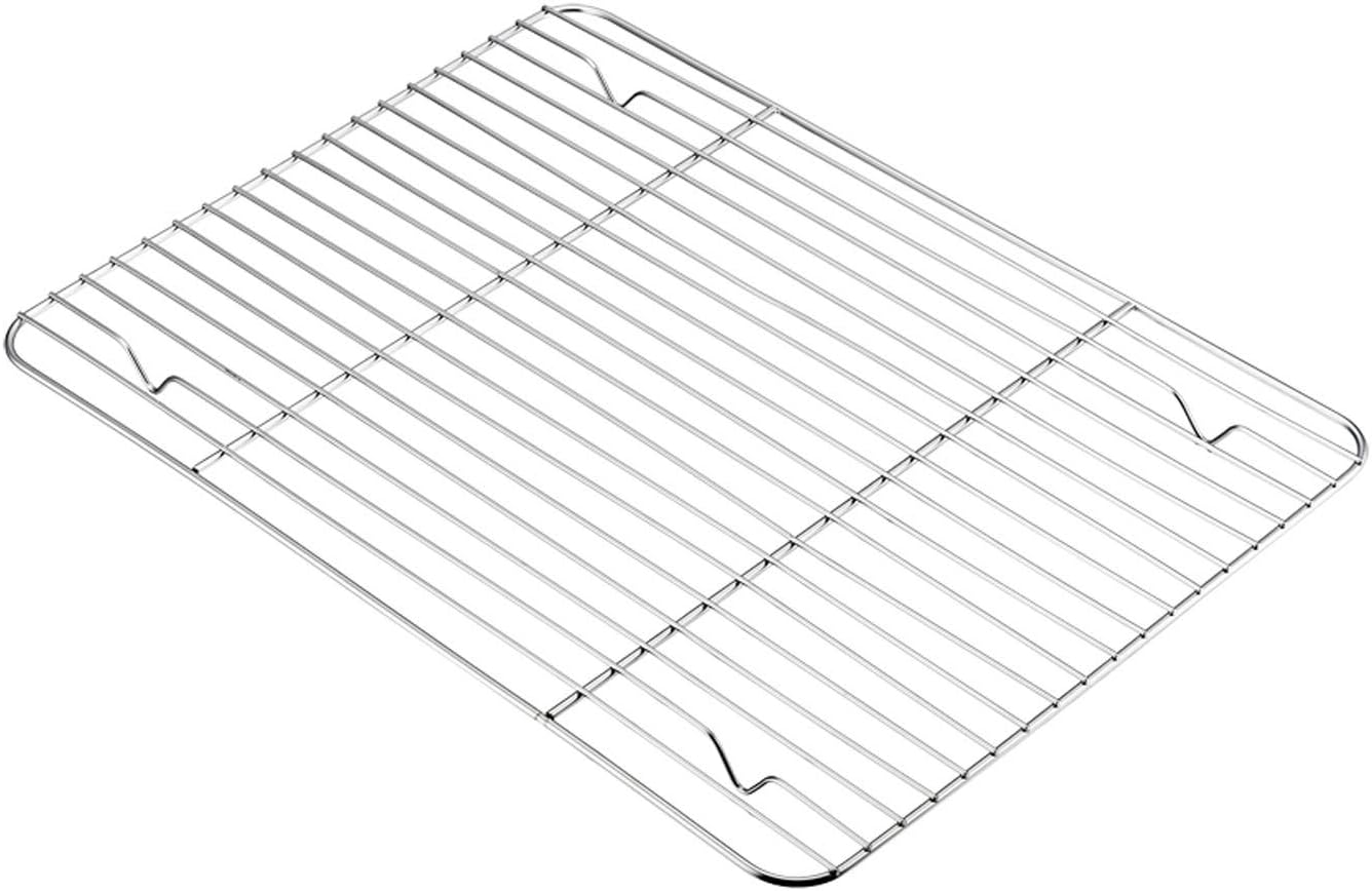 TeamFar Baking Sheet with Rack Set, Stainless Steel Baking Pan Tray Cookie Sheet with Cooling Rack, Non Toxic & Healthy, Easy Clean & Dishwasher Safe