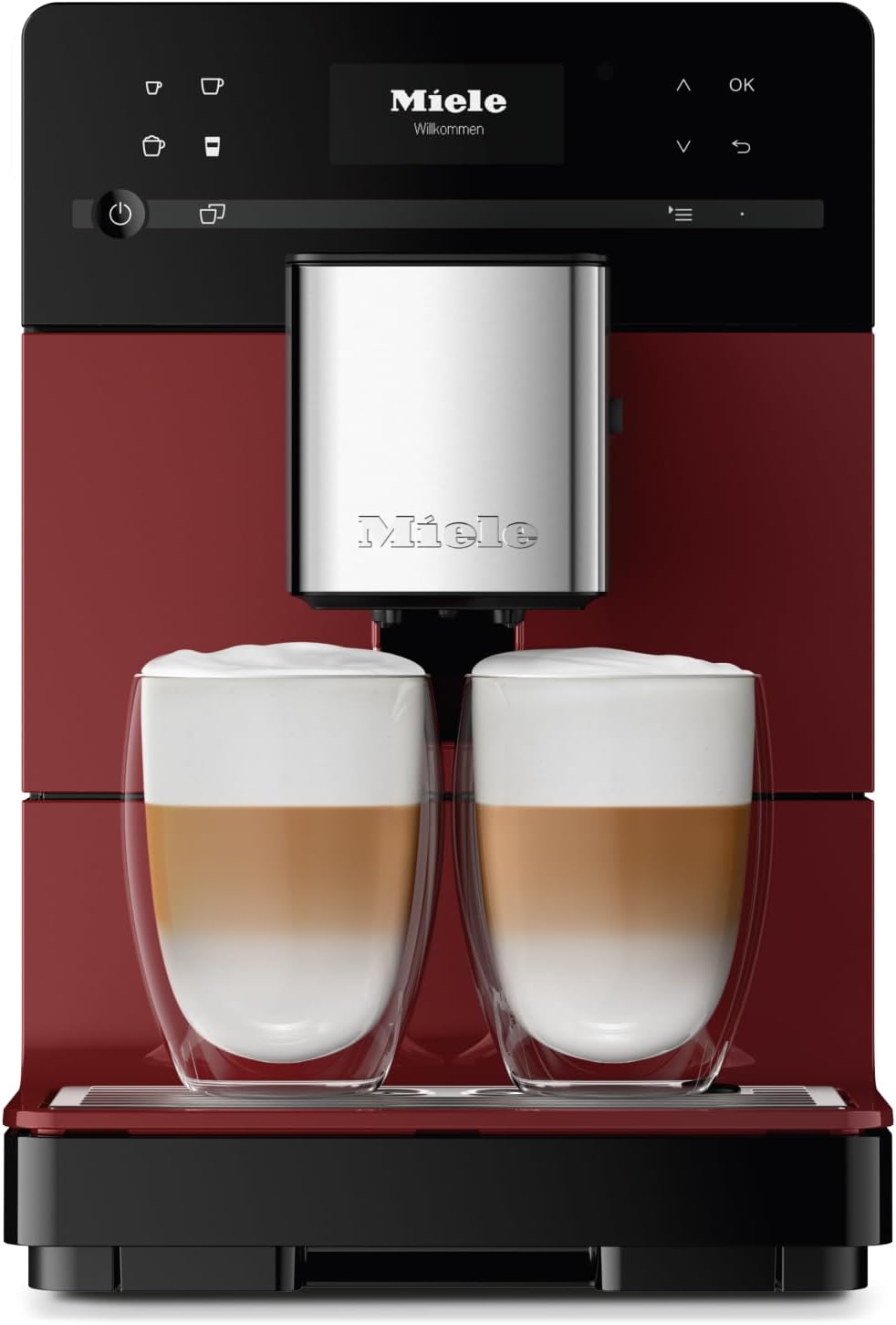 Miele CM 5310 Silence Automatic Coffee Maker - With OneTouch for Two, AromaticSystem, coffee pot, cleaning programs and more, in Tayberry Red