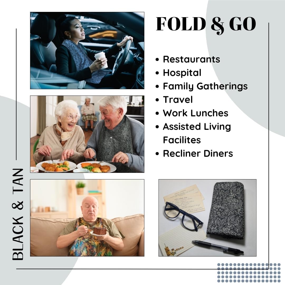 Adult Bib Scarf - Dignified Alternative to Bibs | Washable and Reusable Clothing Protectors for Eating