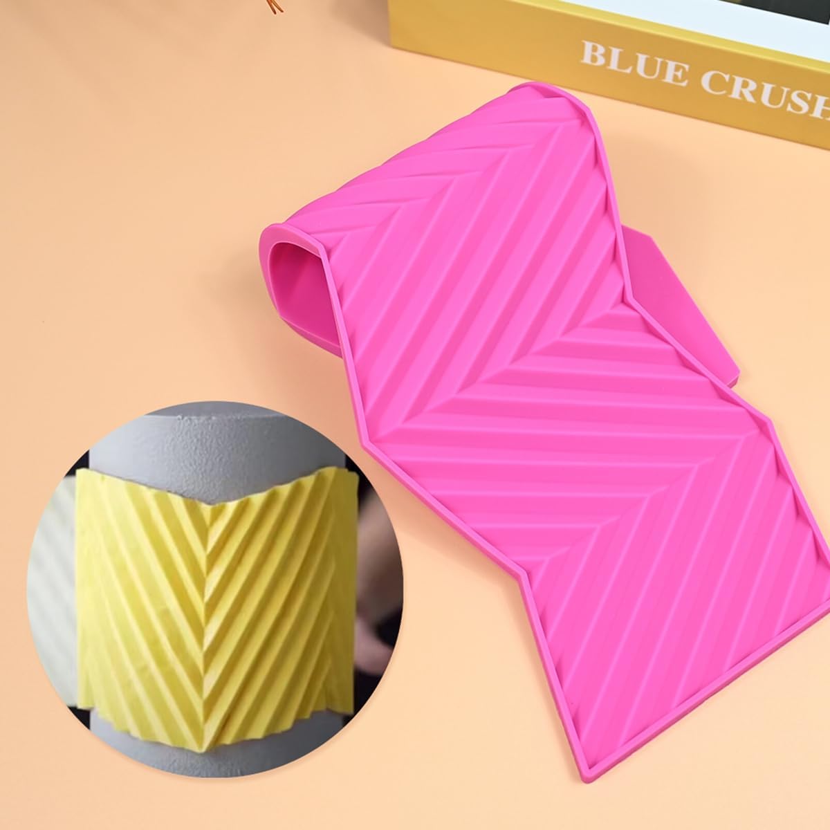 TUKE 3D Diagonal Stripes Design Lace Mat Silicone Mold Silicone Lace Mold Sugar Craft Cake Brim Decoration Tool (L_ Diagonal Stripes)