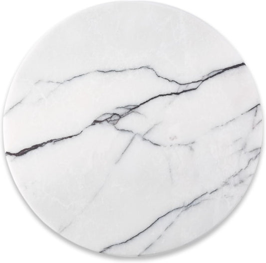 Koville Marble Cutting Board for Kitchen Countertop, 11" Round Marble Cheese Board Serving Tray for Baking, Charcuterie, Pastry, Trivet, Stone Cutting Boards for Kitchen - Milas Lilac