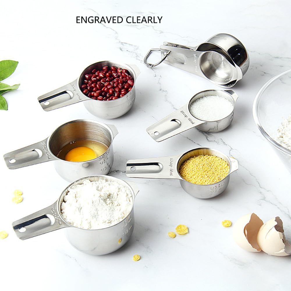 Measuring Cups and Spoons Set Heavy Duty 304 Metal Stainless Steel Measuring Cup Spoon Kitchen Gadgets for Cooking Baking (Set of 17)