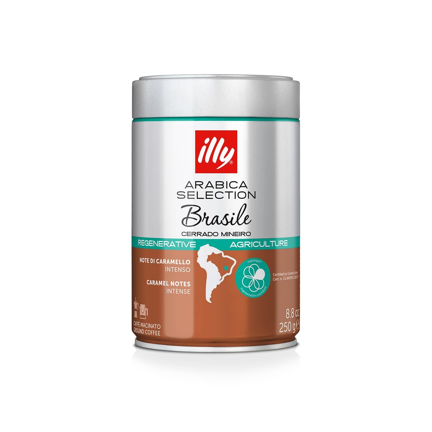 illy Arabica Selections Brasile - Cerrado Mineiro Ground Coffee, Regenerative Agriculture Coffee, 8.8oz (Pack of 1)