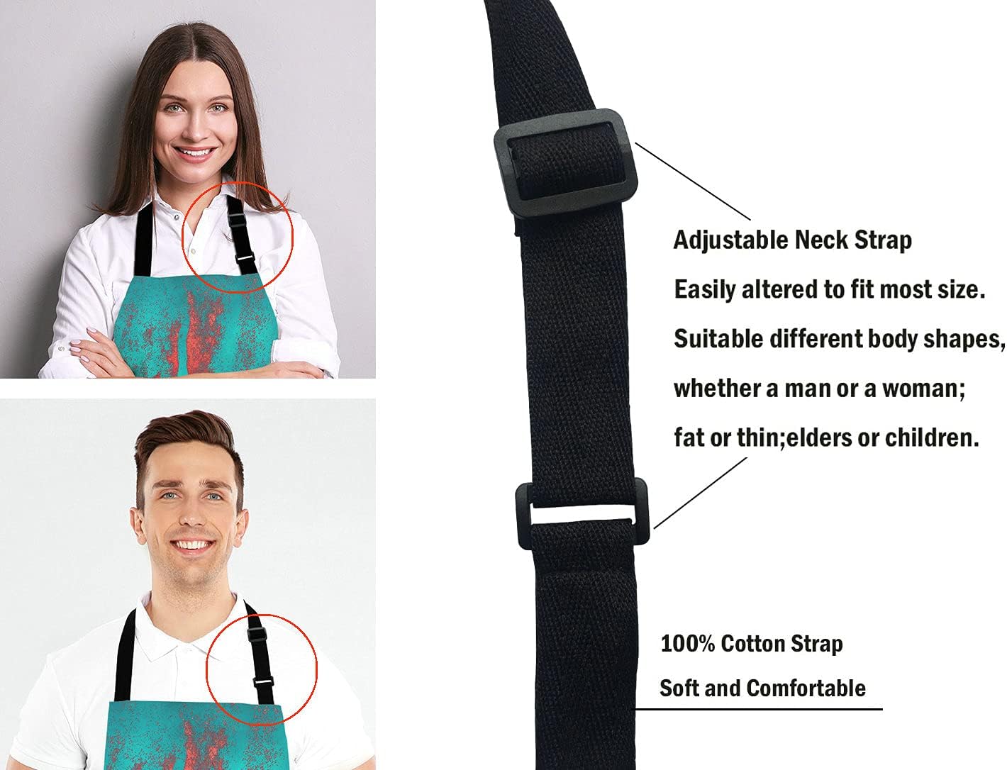 Red and Turquoise Apron, Funny Baking Apron Blood Splatter Novelty Cooking Chef Present For Men Womens Baking Present Full BBQ Grilling Kitchen Apron