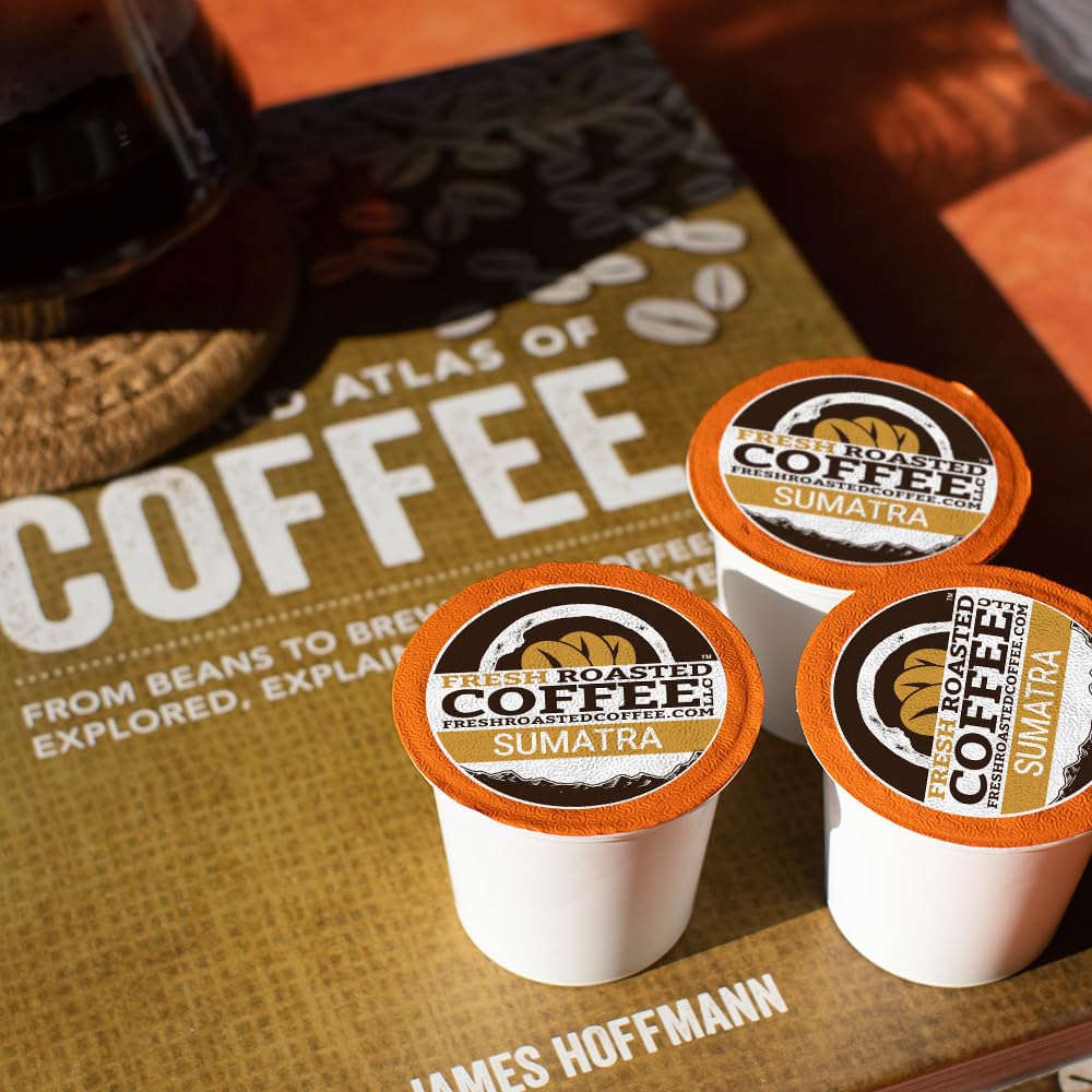 Fresh Roasted Coffee, Sumatra Mandheling |100% Single Origin | Medium Roast, 72 Pods for K Cup Brewers