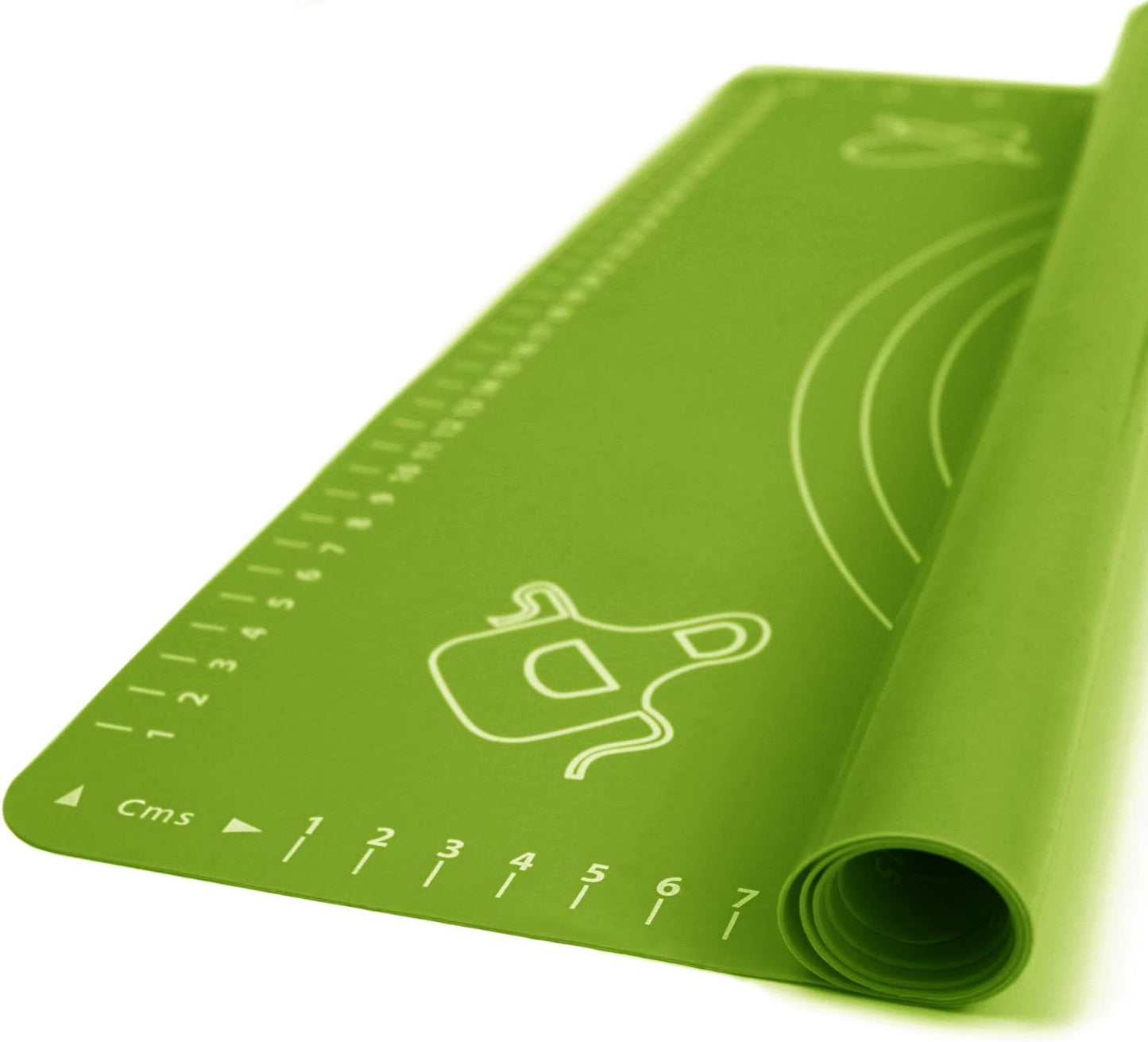 Silicone Baking Mat for Pastry Rolling Dough with Measurements, 19.7" x 15.7" BPA Free Non stick and Non Slip Green Table Sheet Baking Supplies for Bake Pizza Cake