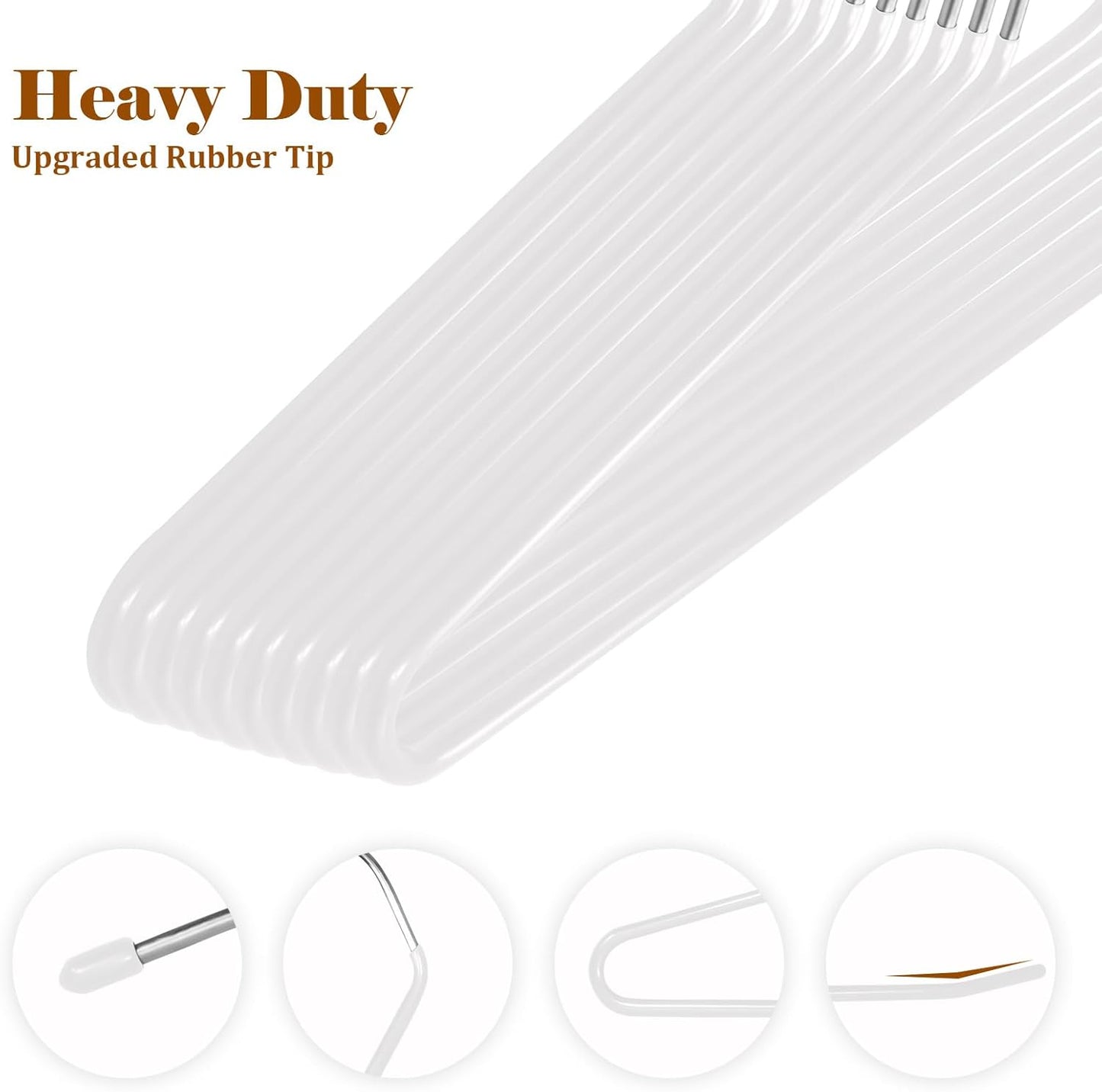 Open Ended Pants Hangers,30-Pack Clothes Hangers Space Saving, Non-Slip Pants Hangers,Black Metal Hangers Design for Jeans,Slacks,Scarf (White)