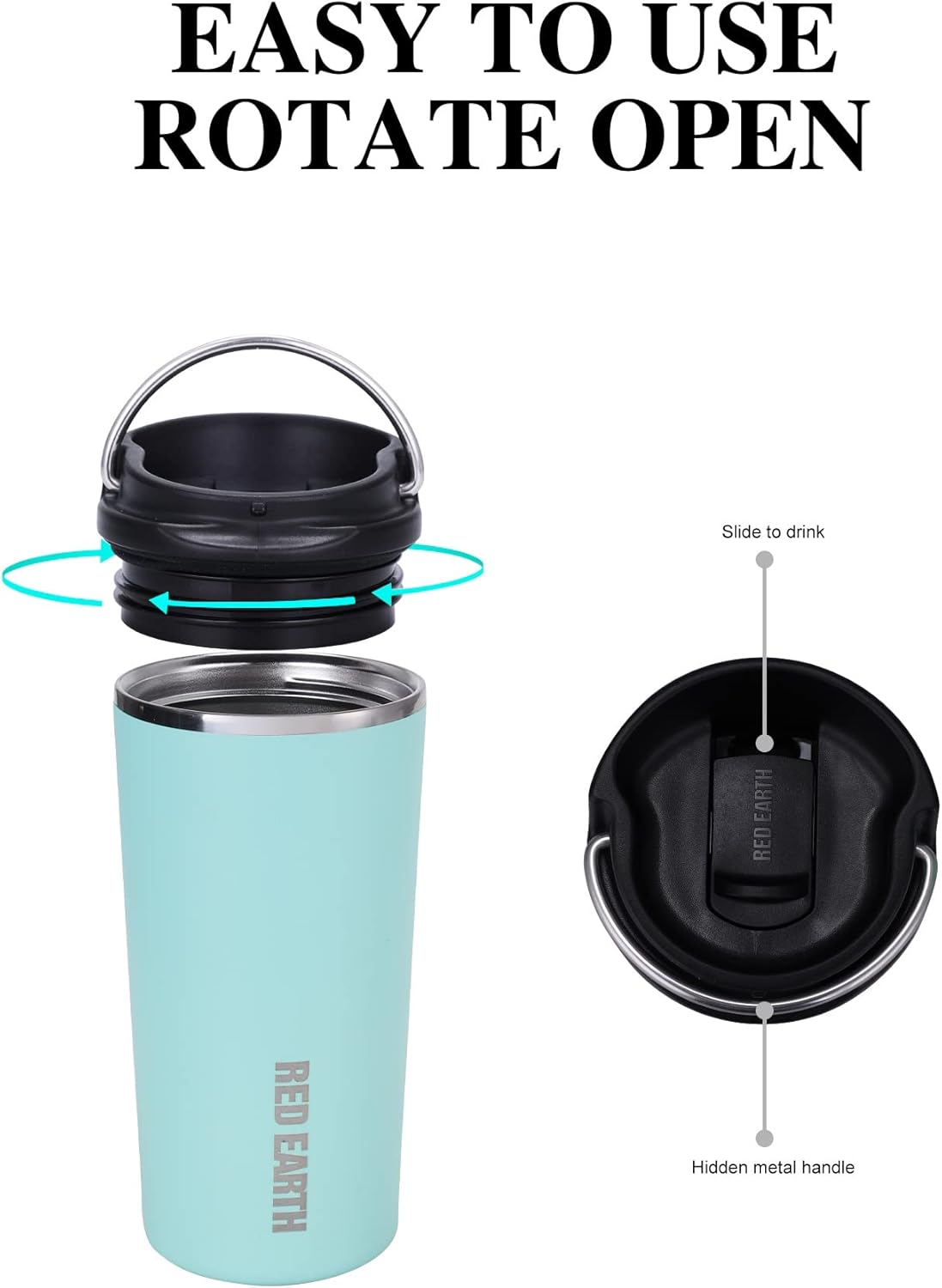 GiNT 17oz Travel Tea Mug with Infuser and Two Lid. Vacuum Insulated 316 Stainless Steel Travel Coffee Mug. Dishwasher Safe Tea Cup with Tea Strainer for Hot and Cold Brew Coffee or Tea(Green)