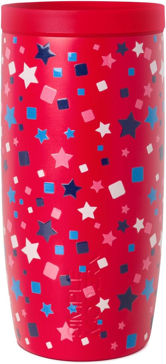 Simple Modern 4th of July Signature Voyager | 16oz Travel Coffee Mug Tumbler with 360° Lid | Gifts Her Him | Ceramic-Lined Insulated Stainless Steel Cold Brew Iced Coffee Cup | Star Speckled Banner