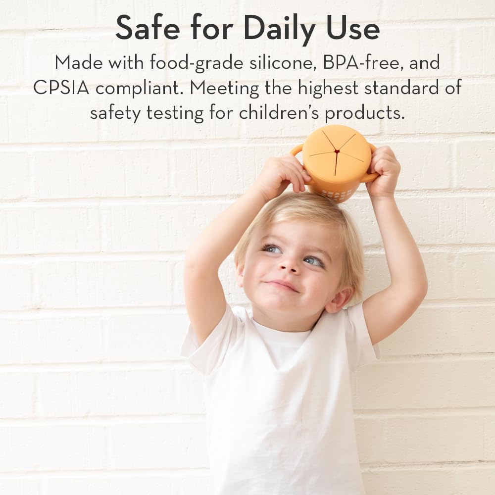 Bella Tunno Snack Cups for Toddlers, Silicone Spill Proof Food Container with Lid, Babies & Kids 6-12 Months, Got Snacks